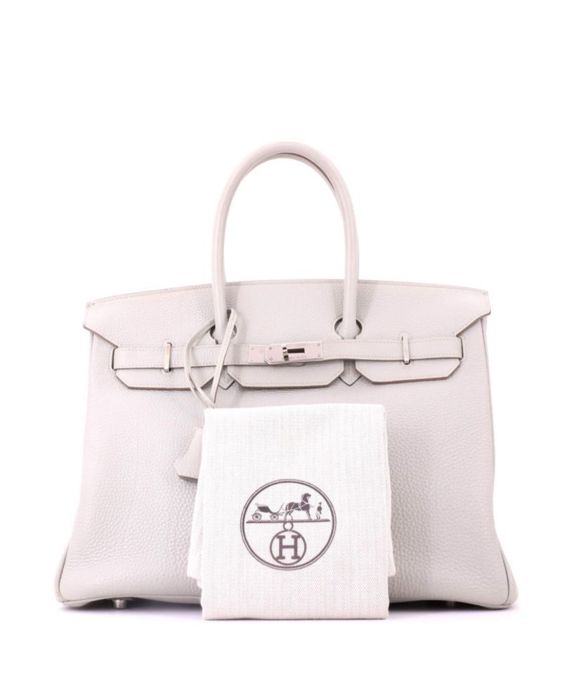 Birkin 35 Handbag Grey Togo with Palladium Hardware