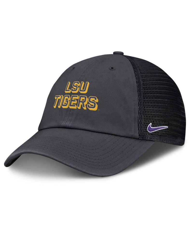 Men's Anthracite LSU Tigers 2025 Gameday On-Field Club Adjustable Trucker Hat