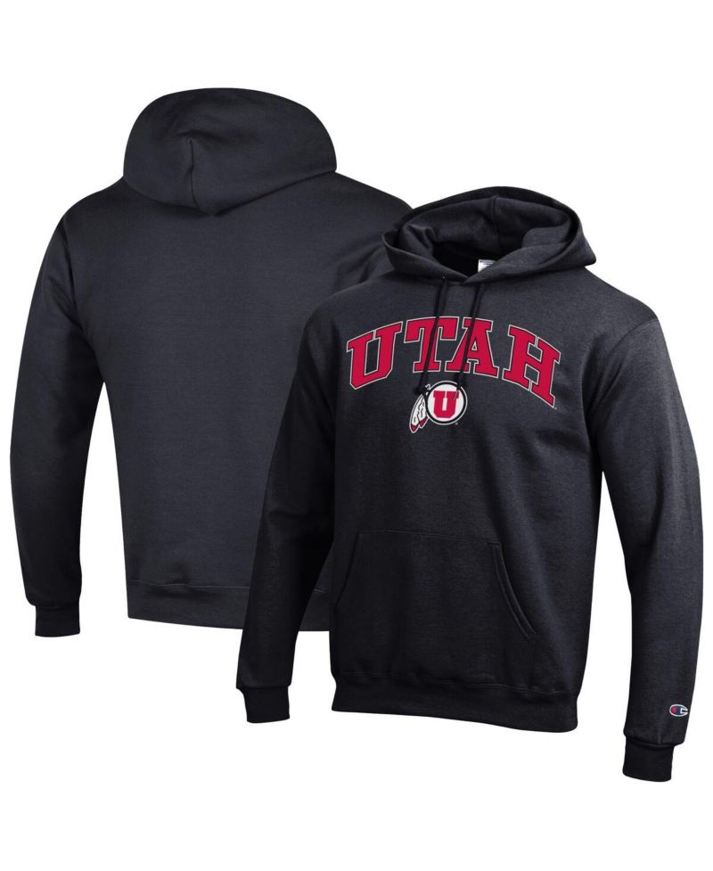 Men's Scarlet Utah Utes Arched Logo Fleece Pullover Hoodie
