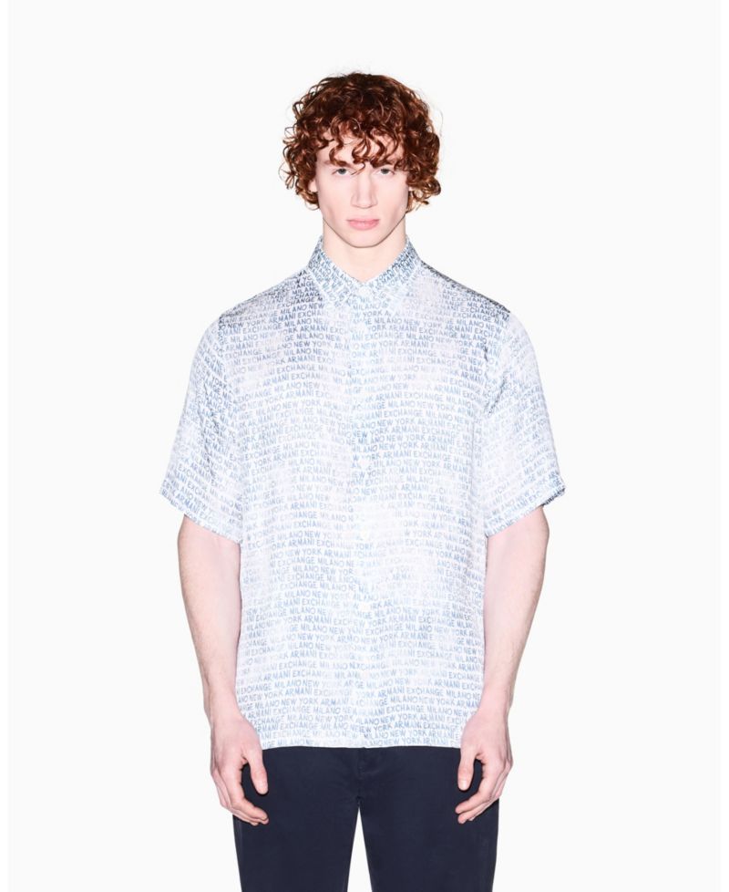 Men's Silky Printed Button Up Shirt