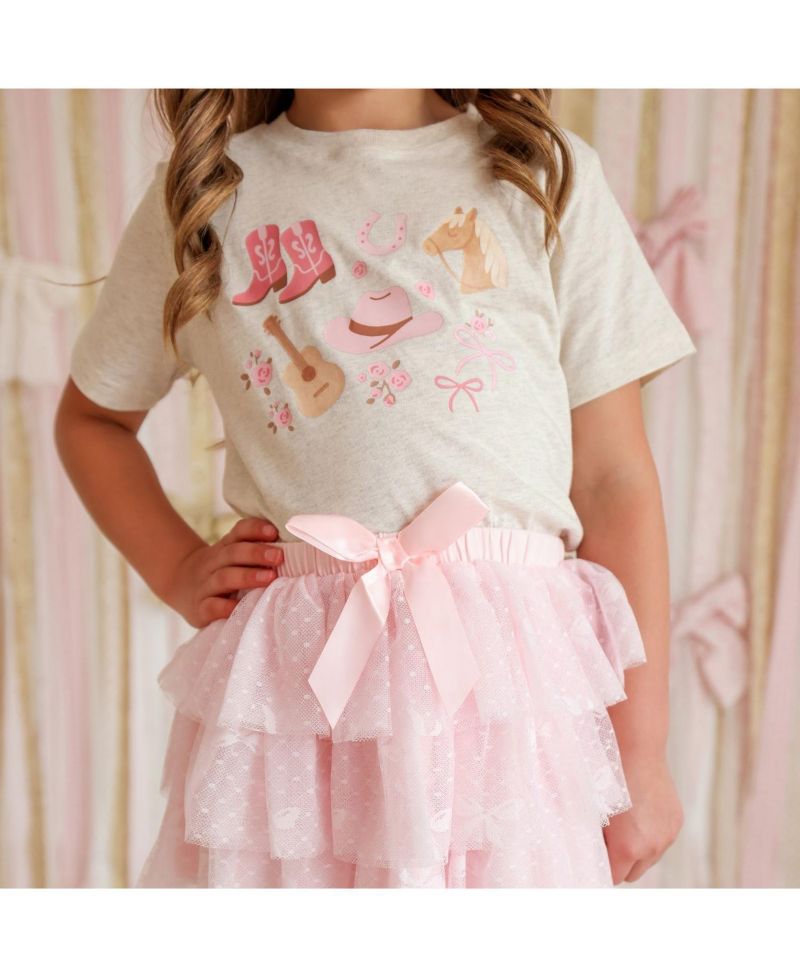 Little Girls 5-8 Western Girlie Short Sleeve T-Shirt