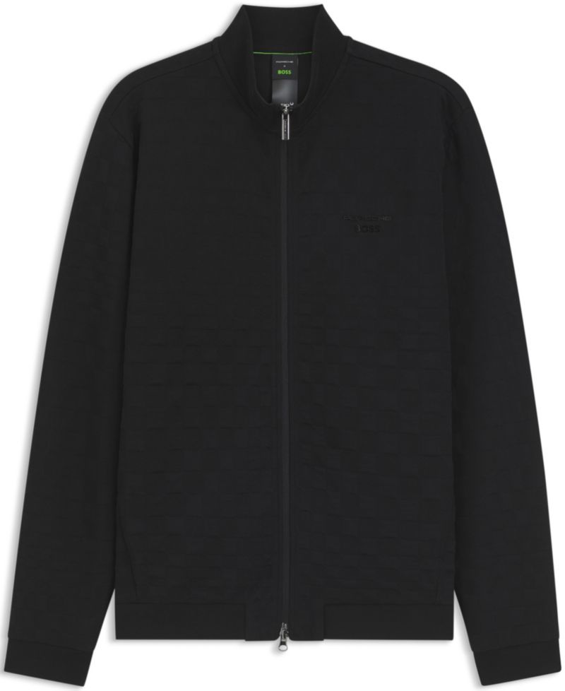 BOSS by x Porsche Men's Regular-Fit Check Jacquard Sweatshirt