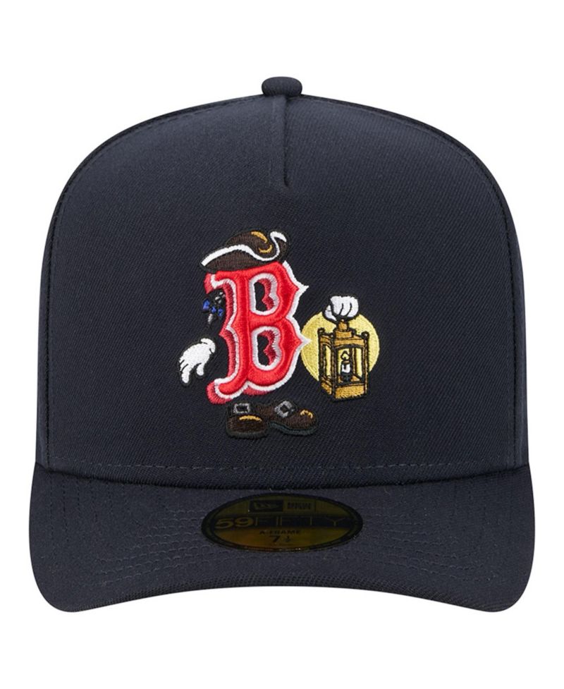 Men's Navy Boston Red Sox Cartoon A-Frame 59FIFTY Fitted Hat