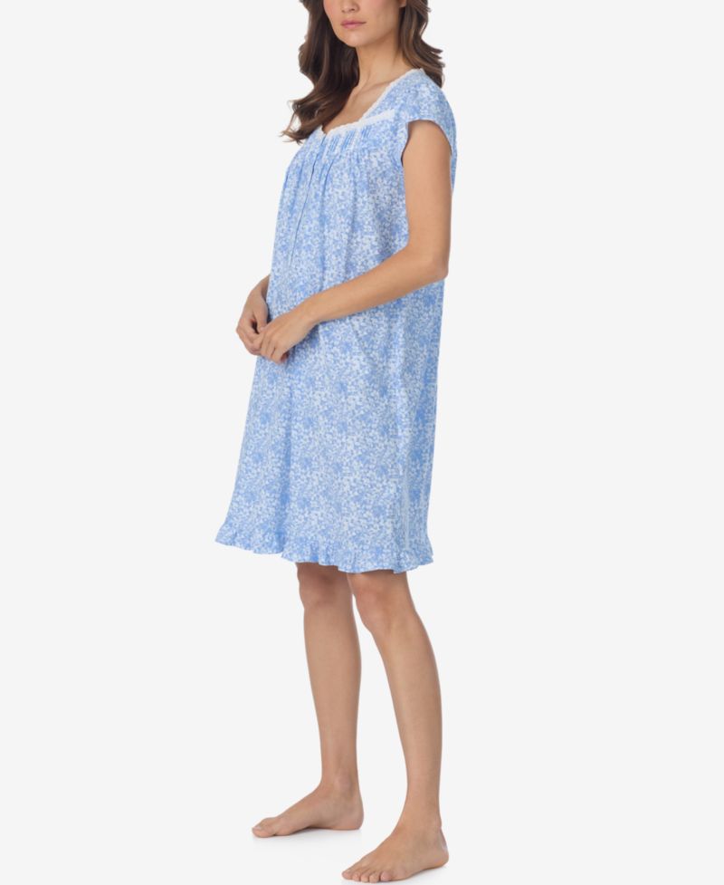 Women's Floral Print Cap-Sleeve Short Nightgown