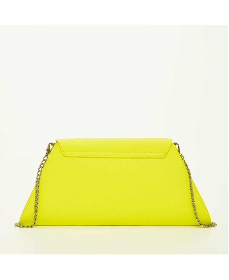 Yellow Purse Saffiano Leather Clutch Bag Unique Evening Purse Women's Handbag