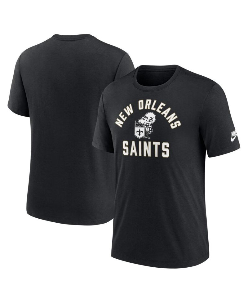 Men's Black New Orleans Saints Favorable Timeline Tri-Blend T-Shirt