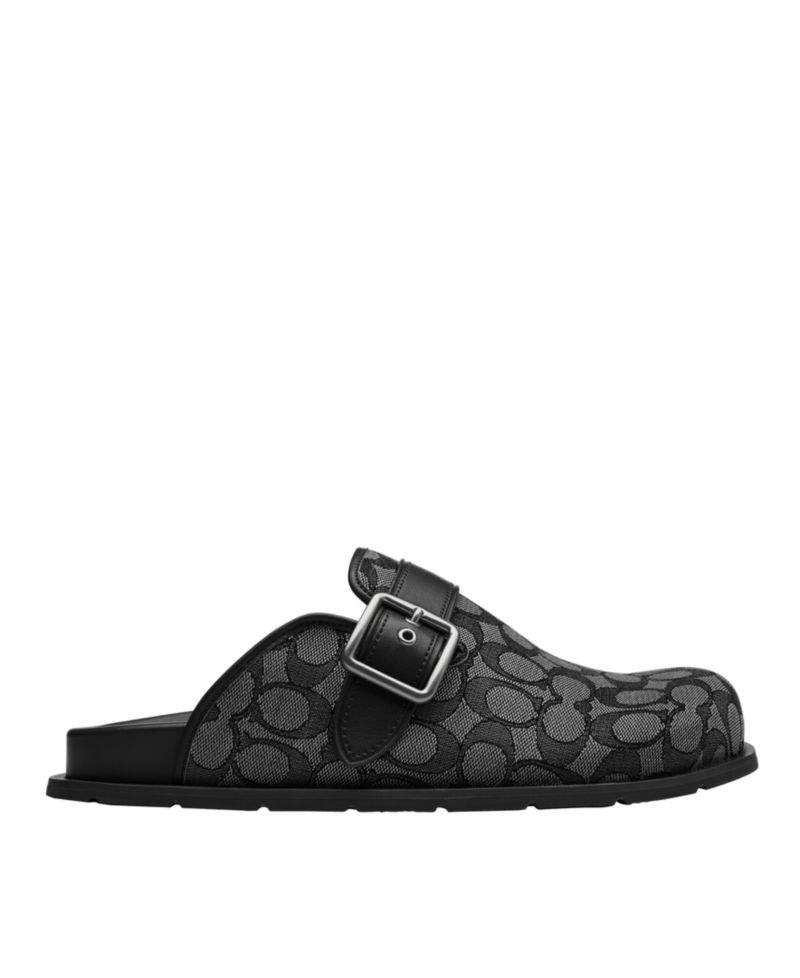Men's Buckle Clog in Signature Jacquard