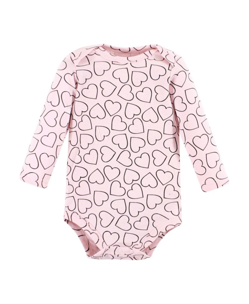 Baby Girls Hudson Cotton Long-Sleeve Bodysuits 5-Pack