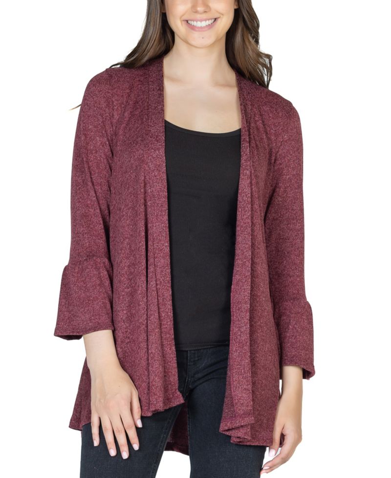 Women's Three Quarter Bell Sleeve Open Cardigan Jacket