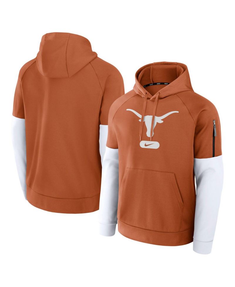Men's Texas Burnt Orange Texas Longhorns Fitness Performance Pullover Hoodie