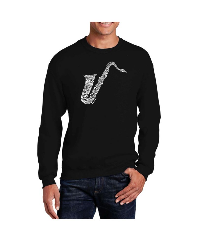 Men's Word Art Sax Crewneck Sweatshirt