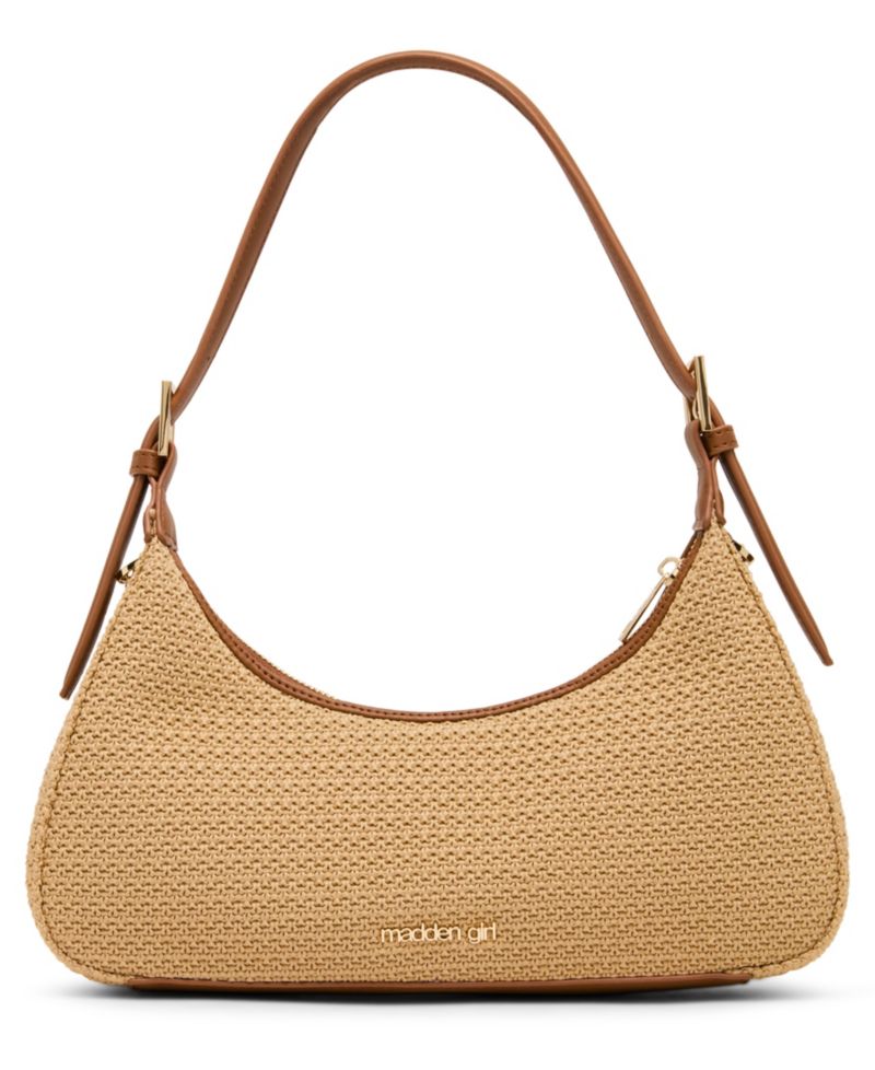 Nicoles Straw Medium Shoulder Handbag