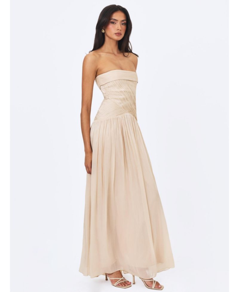 Women's Olivine Strapless Maxi Crystal Organza Dress