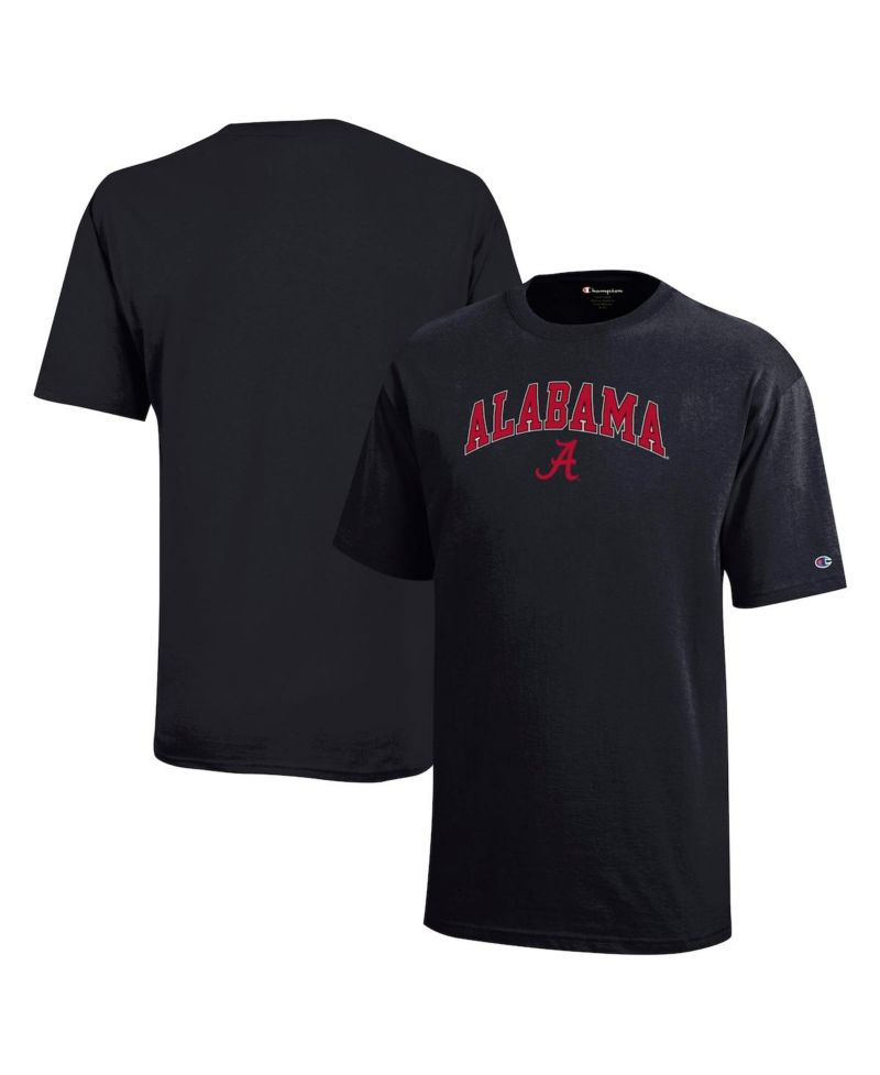 Big Boys and Girls Black Alabama Crimson Tide Arch Over Logo T-Shirt