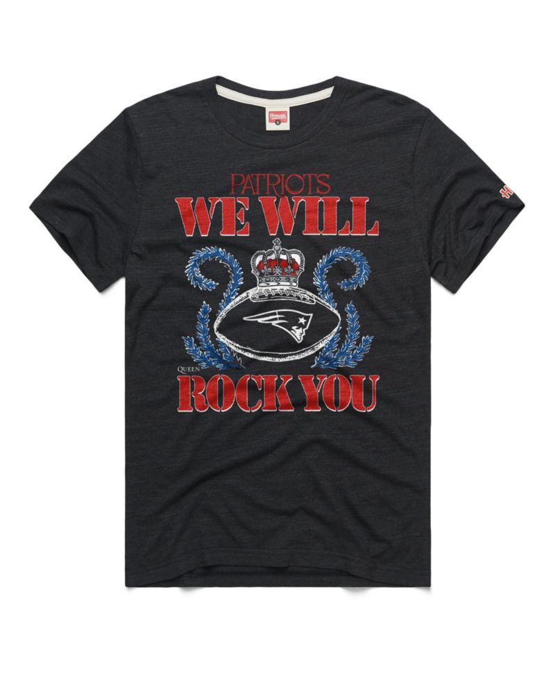 Men's and Women's Charcoal New England Patriots 2026 NFL Schedule Queen Tri-Blend T-Shirt