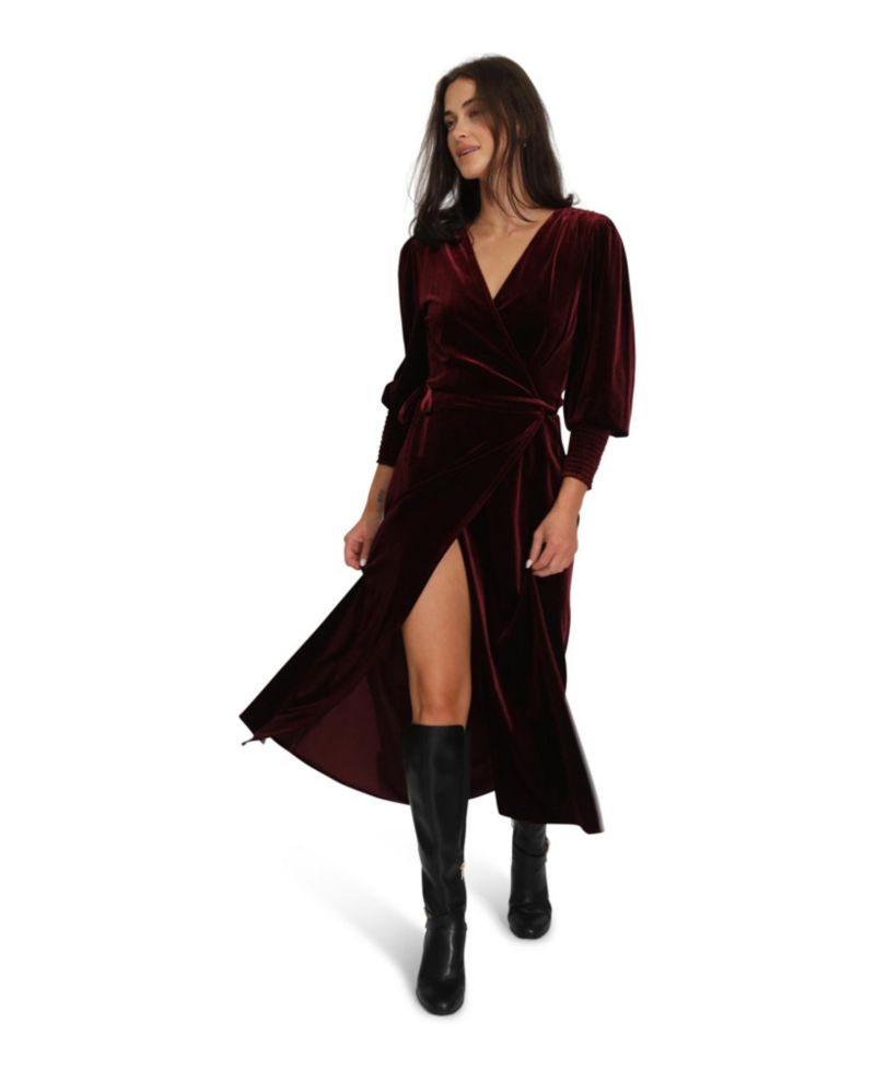 Women's Belle and Bloom Current Mood Velvet Wrap Dress