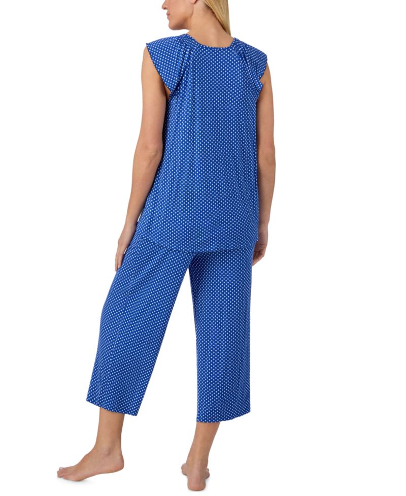 Women's Scoop Neck Top & Cropped Pajama Pants, 2-Piece Set