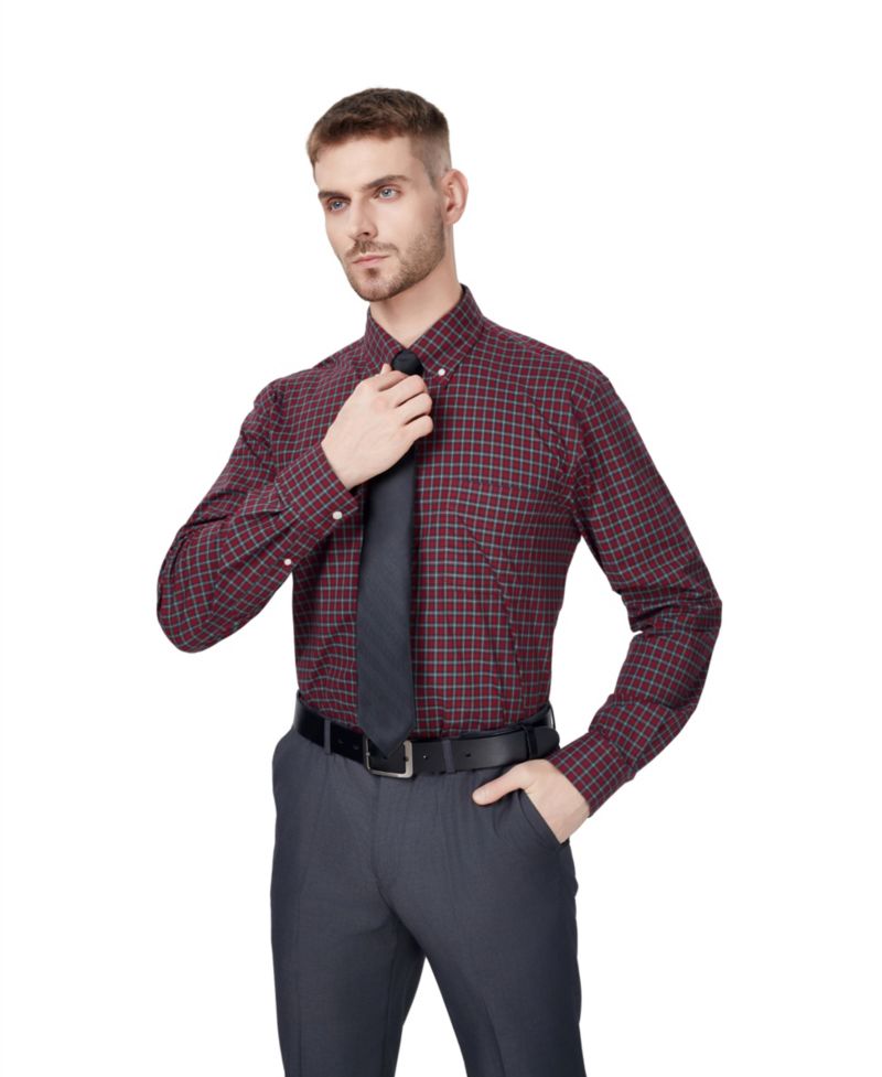Men's Regular-Fit Plaid Dress Shirt