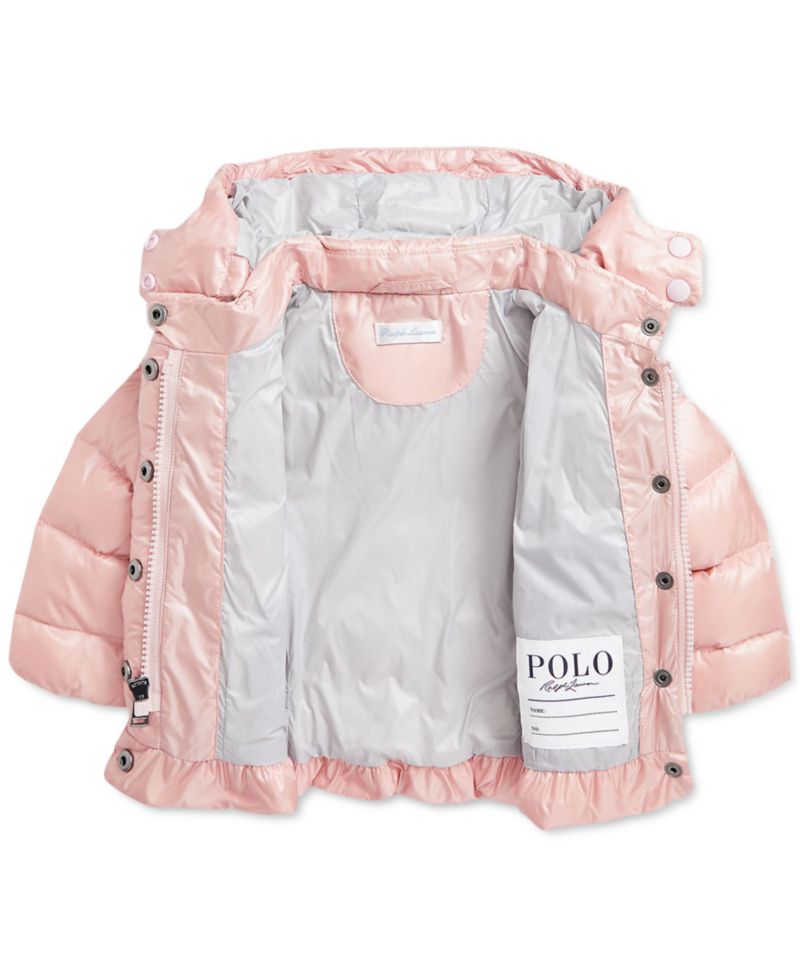 Baby Metallic Peplum Bomber Coat