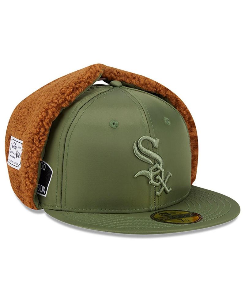 x Alpha Industries Men's Olive Chicago White Sox Dog Ear 59FIFTY Fitted Hat