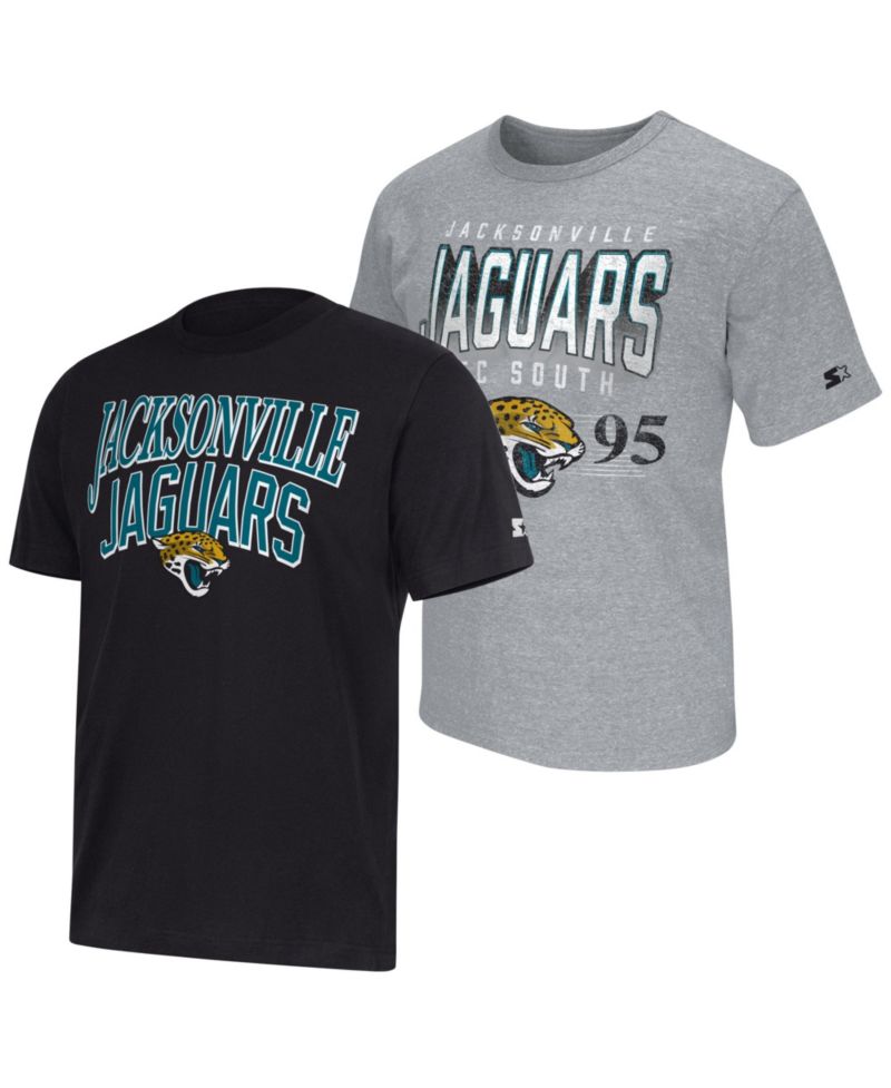 Men's Black/Heather Gray Jacksonville Jaguars Two-Pack Logo T-Shirt Set