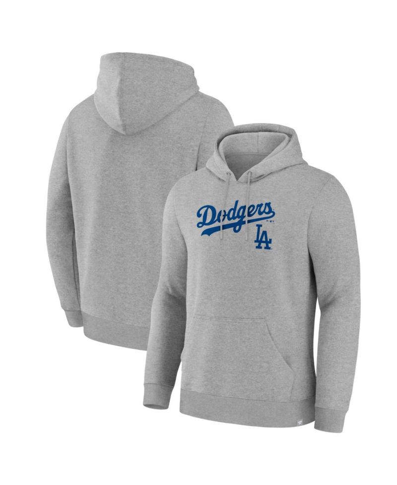 Men's Heather Gray Los Angeles Dodgers Lock-Up Legacy Hoodie