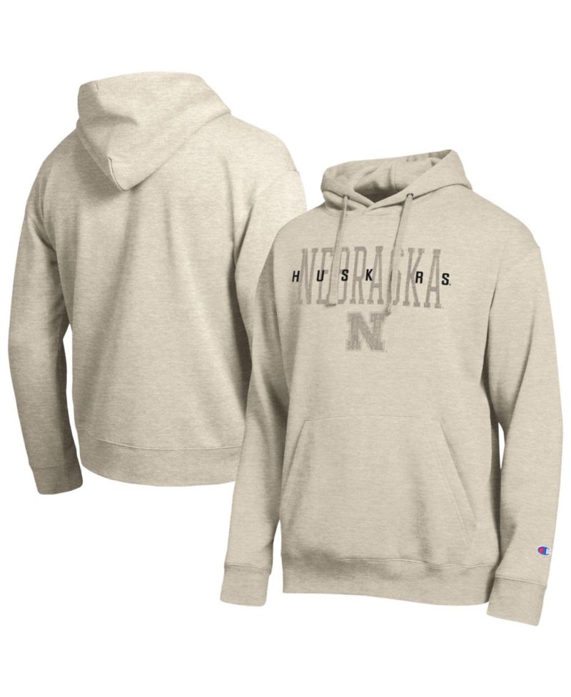 Men's Nebraska Huskers All-Star Neutral Stack Fleece-Lined Pullover Hoodie