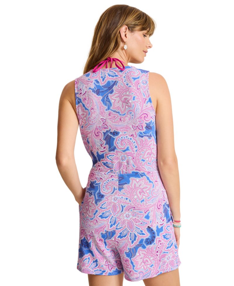 Women's Paisley Daze V-Neck Wrap-Front Romper