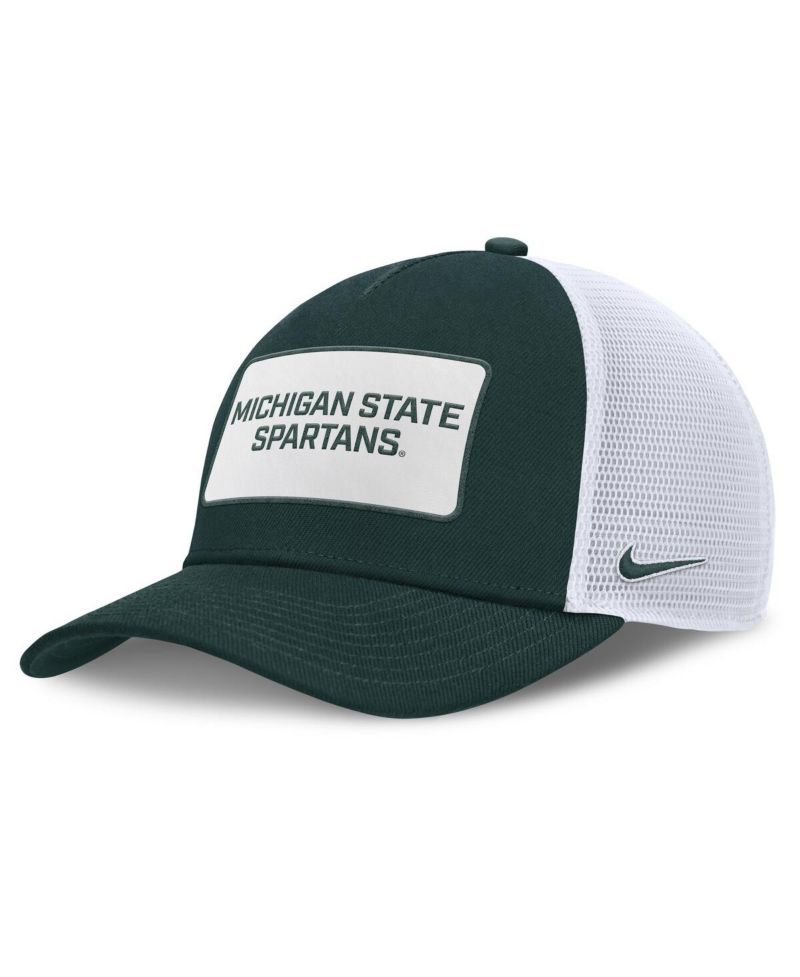 Men's Green/White Michigan State Spartans 2025 On-Field Rise Patch Trucker Adjustable Hat