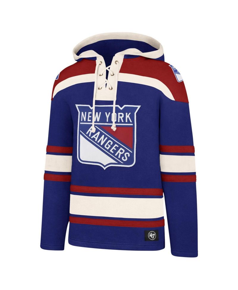 Men's Blue New York Rangers Big and Tall Superior Lacer Pullover Hoodie