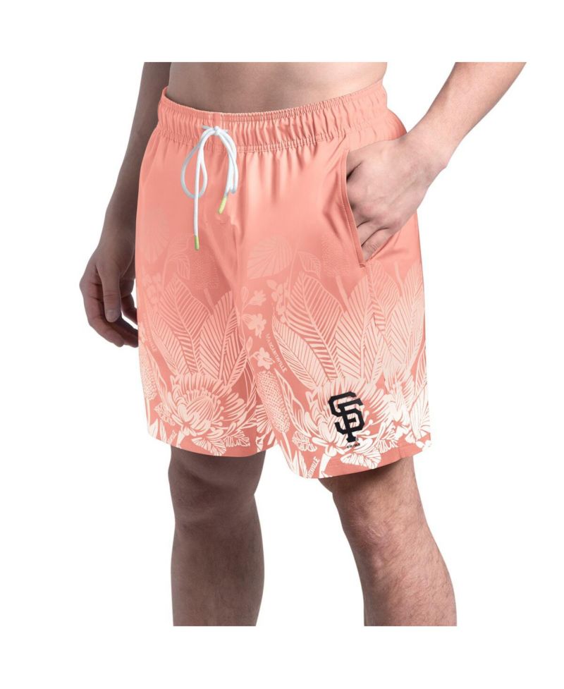 Men's Coral San Francisco Giants Lagoon Fiesta Swim Shorts