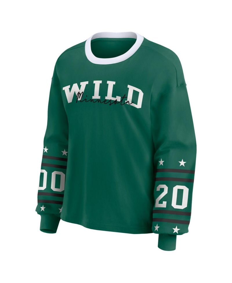 Women's Green Minnesota Wild Long-Sleeve Sport T-Shirt