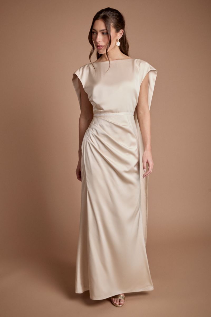 Women's Satin Tie Back Maxi Dress