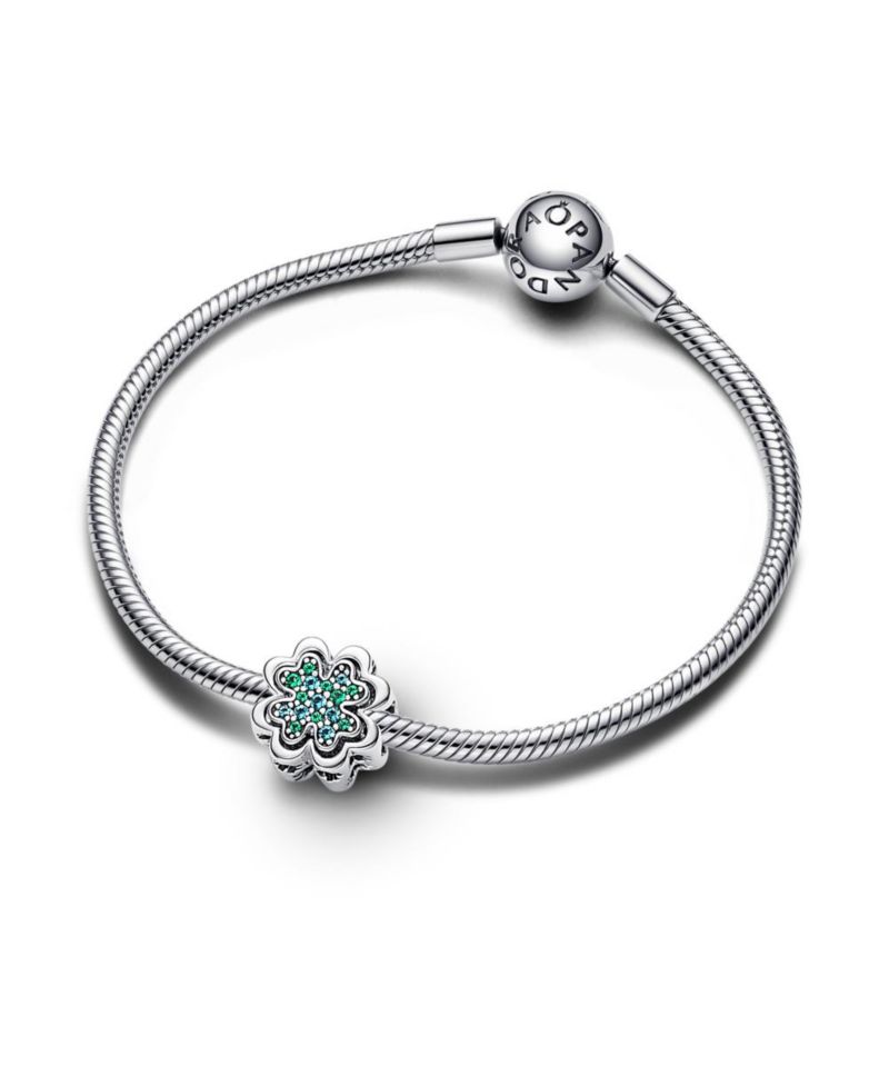 Crystals Splitable Four Leaf Clover Charm