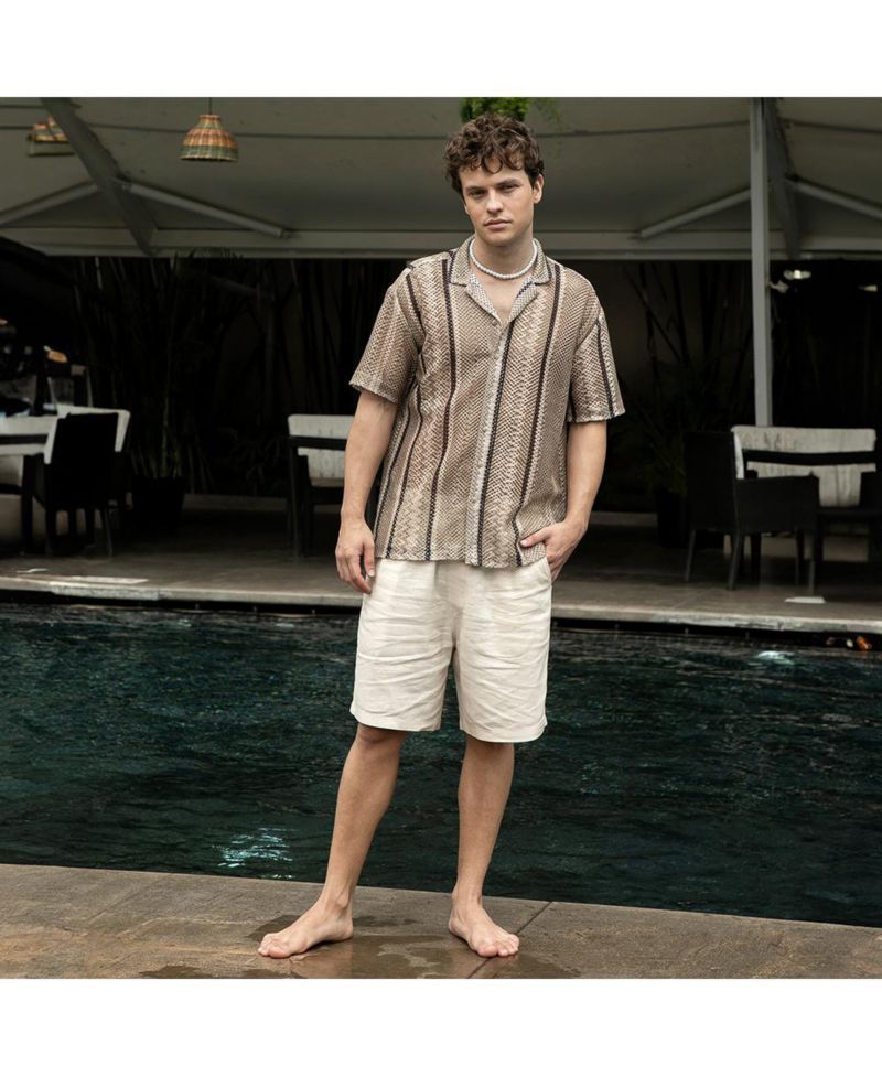 Men's Striped Knit Oversized Shirt