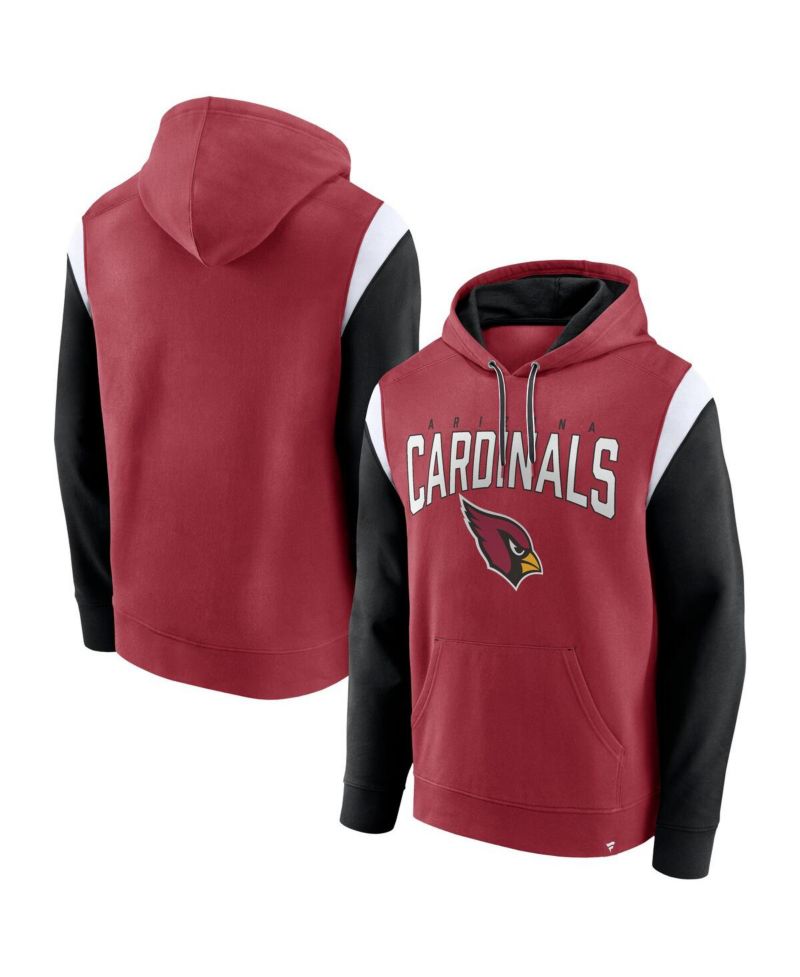 Men's Cardinal Arizona Cardinals Trench Battle Pullover Hoodie