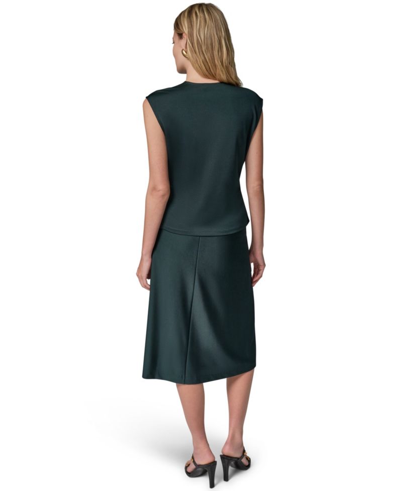 Women's Sheen Ponte Faux Surplus Top