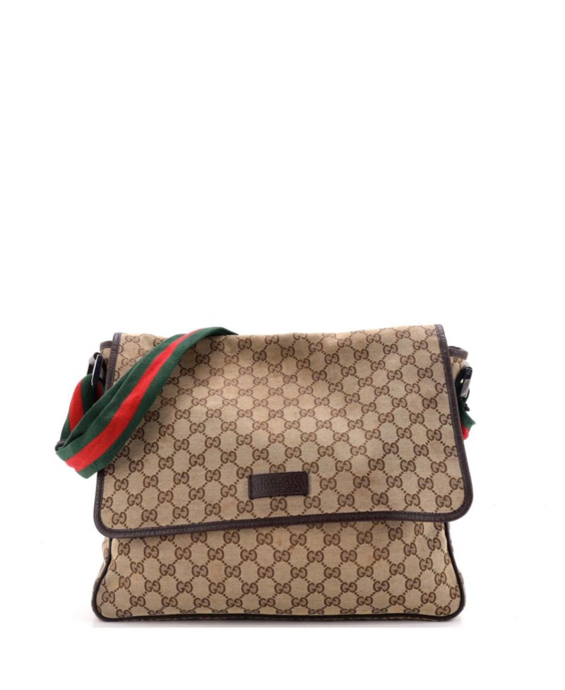 Medium Web Strap Flap Messenger GG Canvas