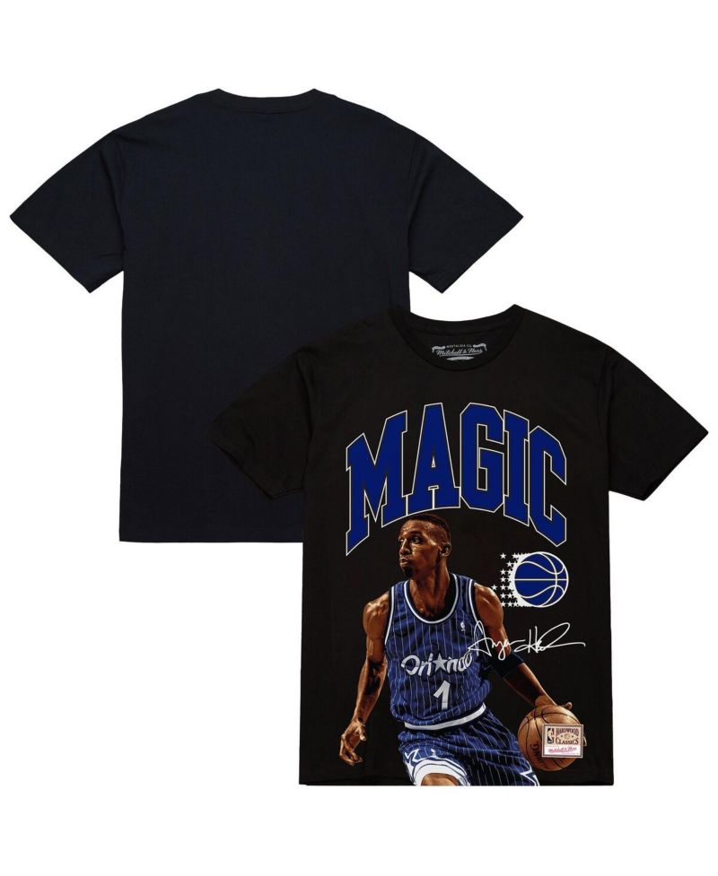 Men's Penny Hardaway Black Orlando Magic Hardwood Classics Player Arch T-Shirt