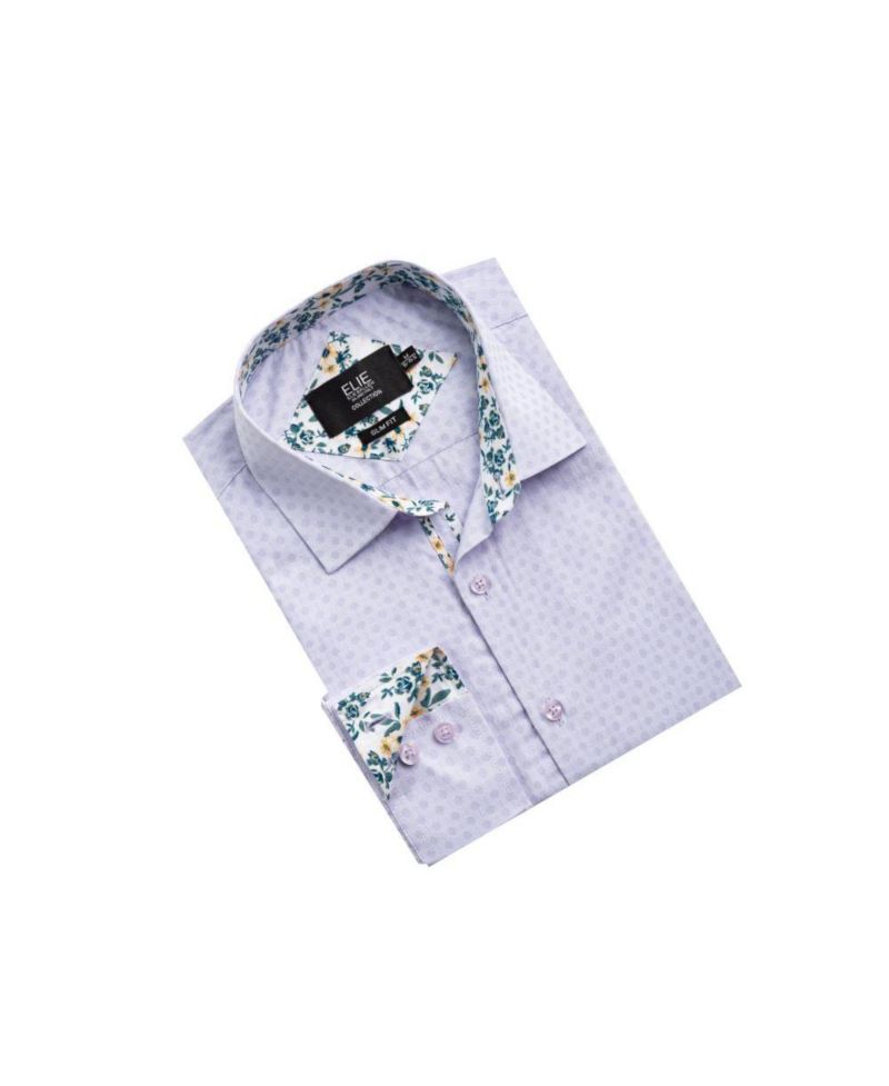 Men's Slim Fit Jacquard Dot Button-Down Shirt