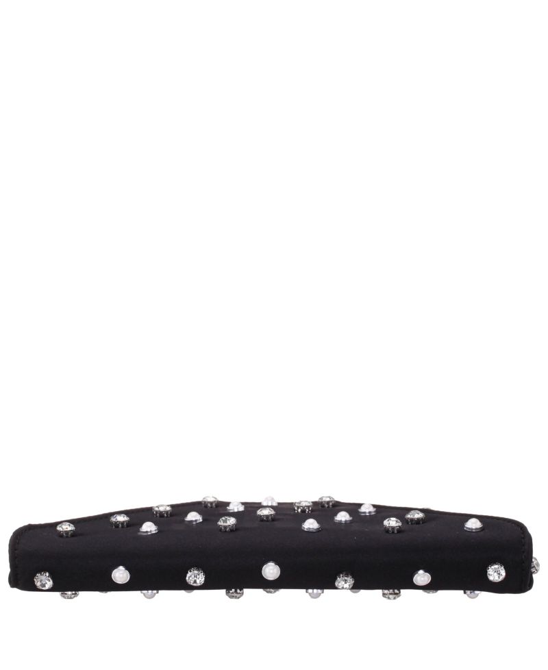 Imitation Pearl/Crystal Adorned Square Envelope Clutch