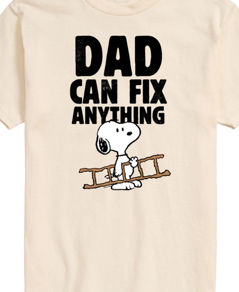 Men's Peanuts Snoopy Father's Day Dad Can Fix Anything Short Sleeve T-Shirt