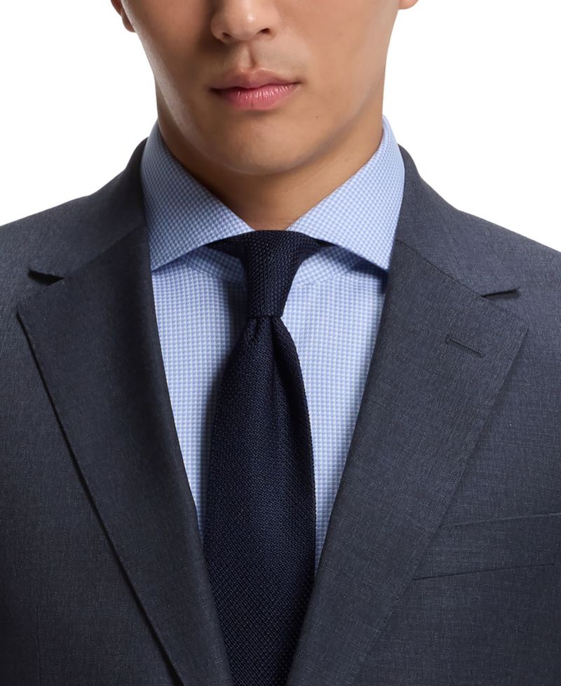 Men's Patterned Stretch Wool Two-Piece Slim-Fit Suit