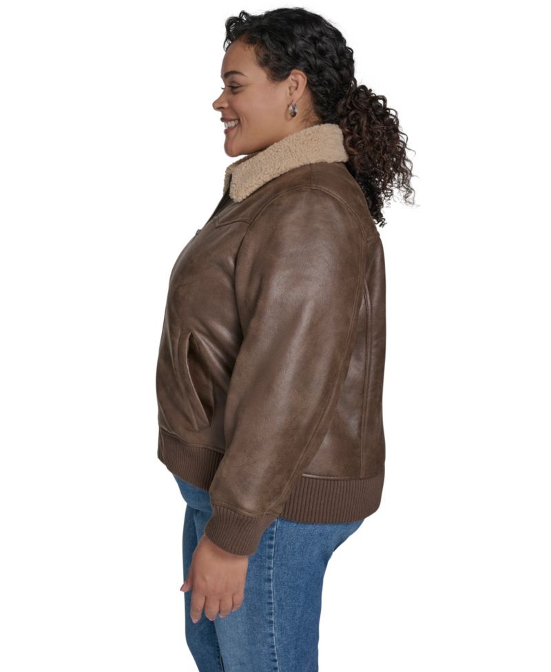 Plus Size Long Sleeves Western Bomber Jacket