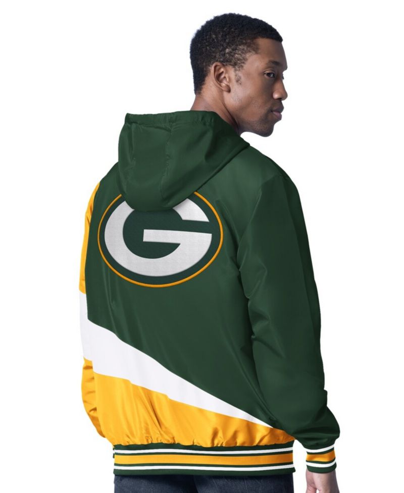 Men's Green/Charcoal Green Bay Packers Dual Threat Reversable Full-Zip Hooded Jacket
