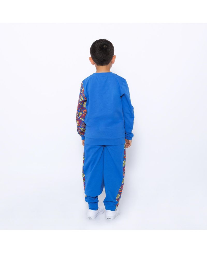 Boys Crewneck Sweatshirt and Jogger Pants Set - Blue Multicolor