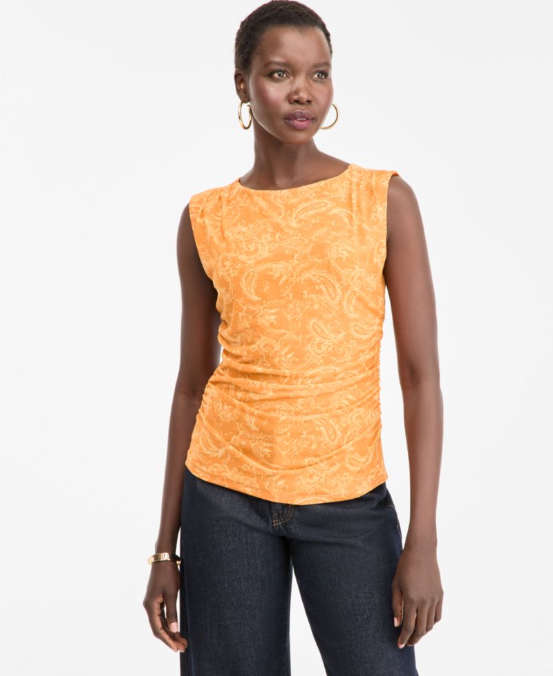Women's Printed Mesh Sleeveless Top