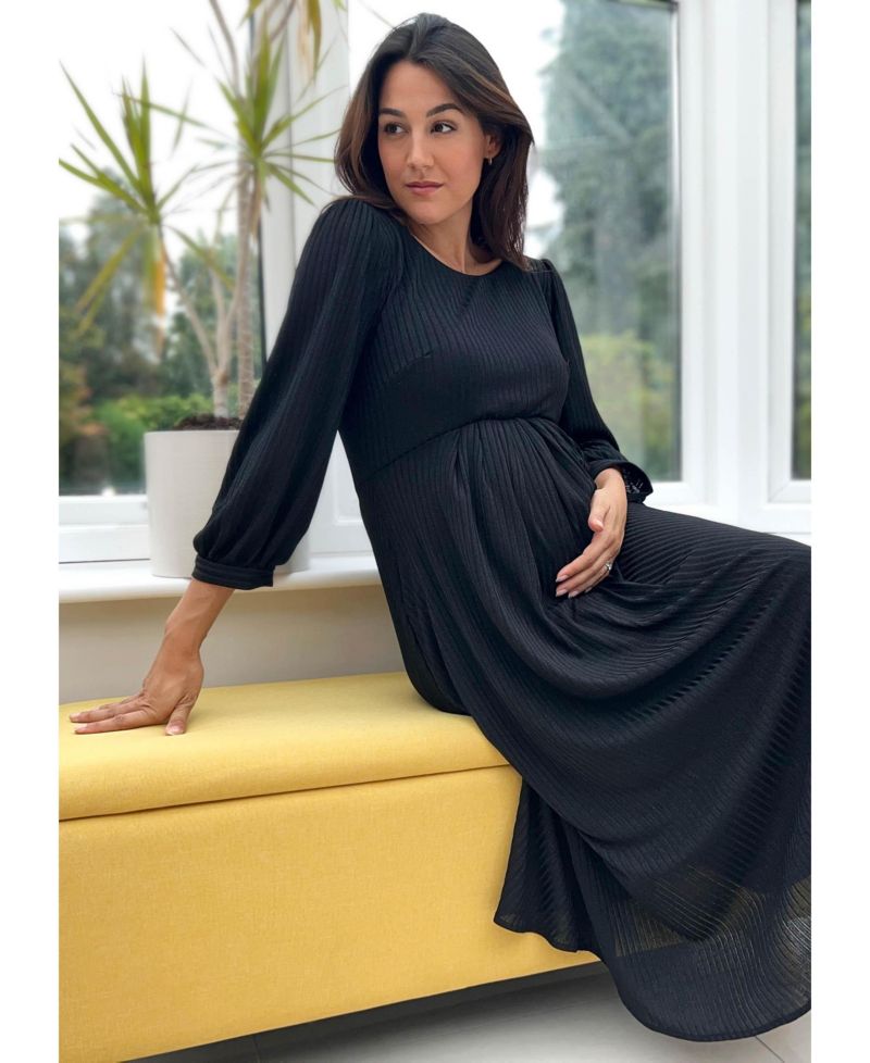 Maternity Tiffany Rose Isla Ribbed Jersey Dress
