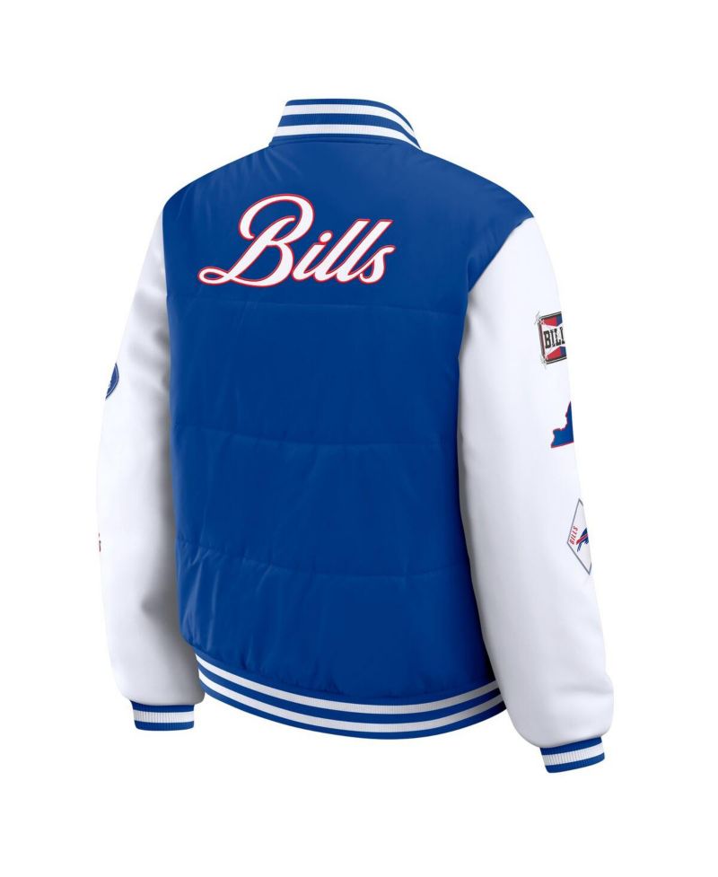 Women's Royal Buffalo Bills Varsity Full-Snap Puffer Jacket