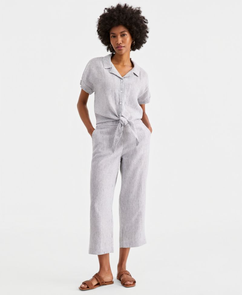 Women's Lined Printed Cropped Pants